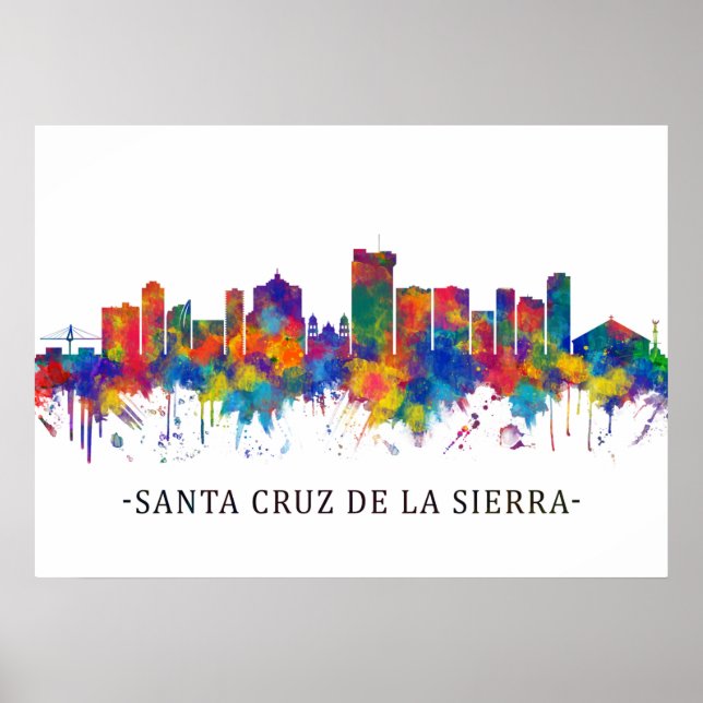 Poster Papais noeis Cruz de la Sierra Bolivia Skyline (Frente)