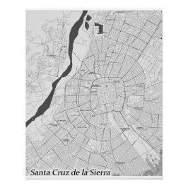 Pôster Papais noeis Cruz de la Sierra, poster de mapa