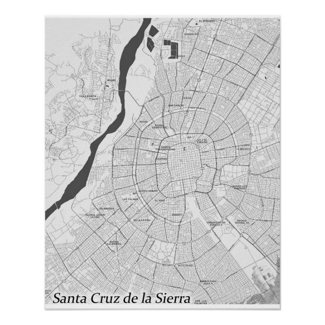 Pôster Papais noeis Cruz de la Sierra, poster de mapa (Frente)