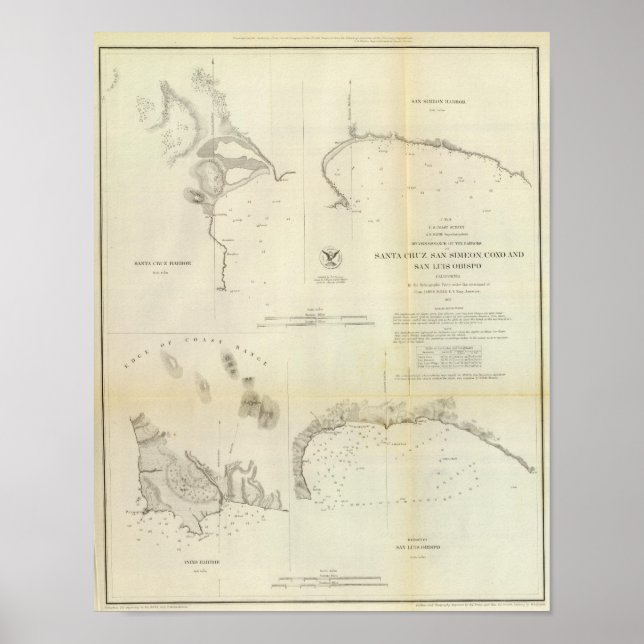 Poster Papais noeis Cruz, San Simeon, Coxo, San Luis Obis (Frente)