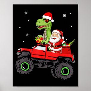 Poster Papais noeis da família natalícia batendo no Dinos