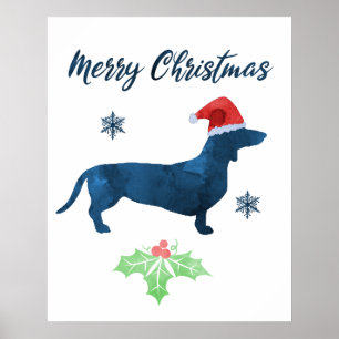 Poster Papais noeis Dachshund - Natal Doxie