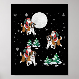 Poster Papais noeis de Árvore do Natal Santo Bernard Dog