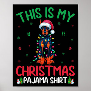 Poster Papais noeis de Árvore do Xmas Doberman Pinscher D