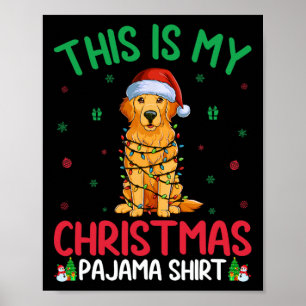 Poster Papais noeis de Árvore do Xmas Fingam Ouro de Retr