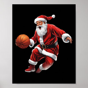 Poster Papais noeis de basquete Slam Dunk Ugly Natal