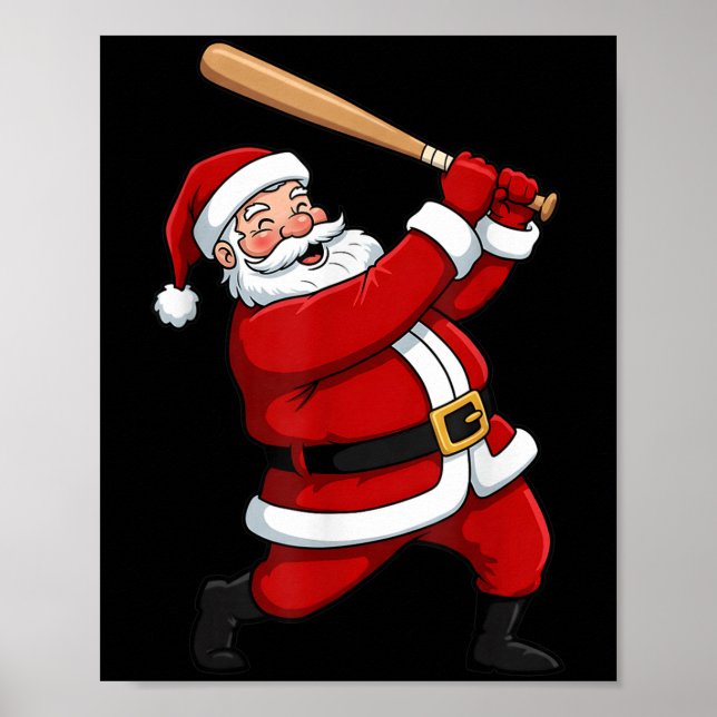 Poster Papais noeis de Bateria de Baseball Natal Xmas Srt (Frente)