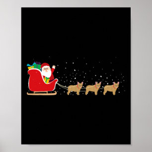 Poster Papais noeis de Buldogue no Natal - Diversão do Bu