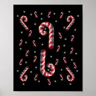 Poster Papais noeis De Cana Vermelha E Branca De Natal Xm
