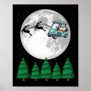Poster Papais noeis de Golf Carrinho de Natal - Carrinho