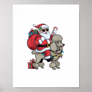 Poster Papais noeis De Iluminação Do Xmas Que Andam Em Cã