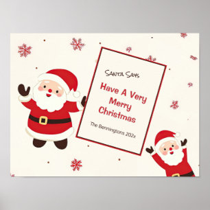 Poster Papais noeis de Natal Bons e Retro