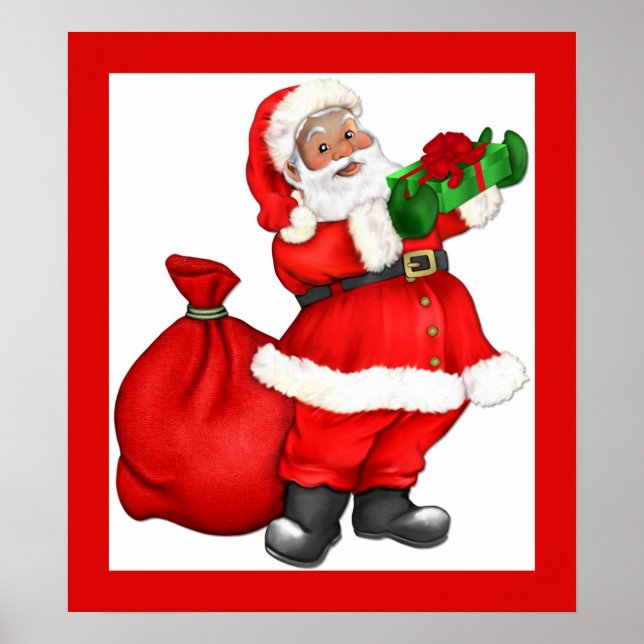 Pôster Papais noeis de Natal com presentes (Frente)