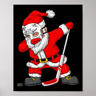 Poster Papais noeis De Natal Dabbing Hockey Player Boys D