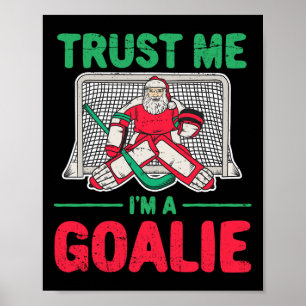 Poster Papais noeis de Natal divertidos, Goalie de Hóquei