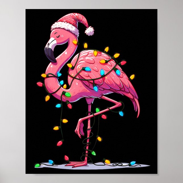 Poster Papais noeis de Natal Flamingo Lover Mulheres Home (Frente)
