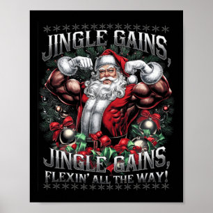Poster Papais noeis de Natal Gym Workout Jingle ganha Fle