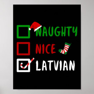 Poster Papais noeis de Natal Letão Engraçada e Letã