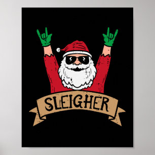 Poster Papais noeis de Natal Mais Adoráveis Rock Xmas Roc