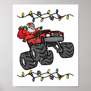 Poster Papais noeis de Natal Monster Truck Boys Toddler Y
