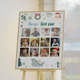 Poster Papais noeis de Natal Primeiro Ano - Sinal de Foto
