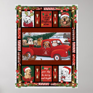 Poster Papais noeis de Natal, recuperador do ouro Red Tru