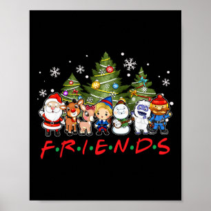 Poster Papais noeis de Natal Rudolph Snowman Família Xma