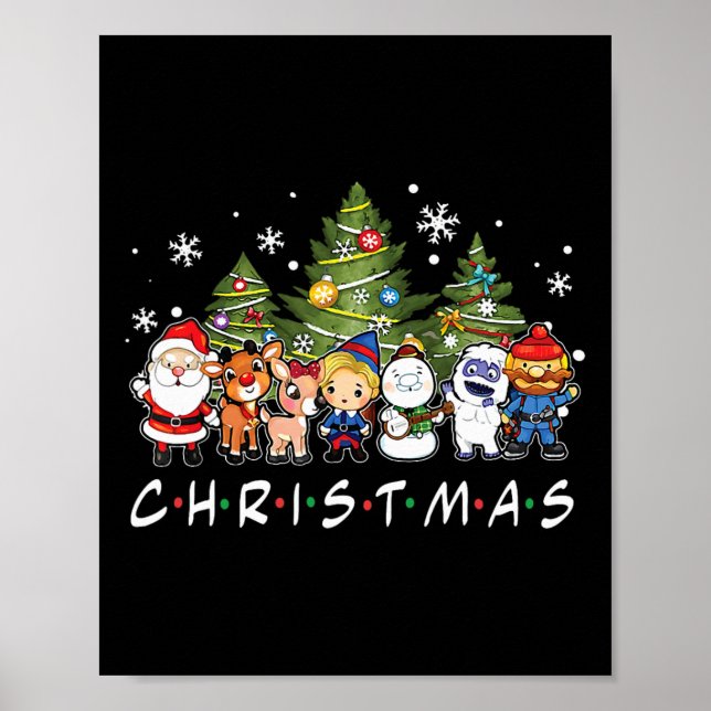 Poster Papais noeis de Natal Rudolph Snowman Família Xma (Frente)