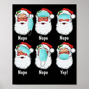 Poster Papais noeis de Natal Vestindo Quarentena Errada d