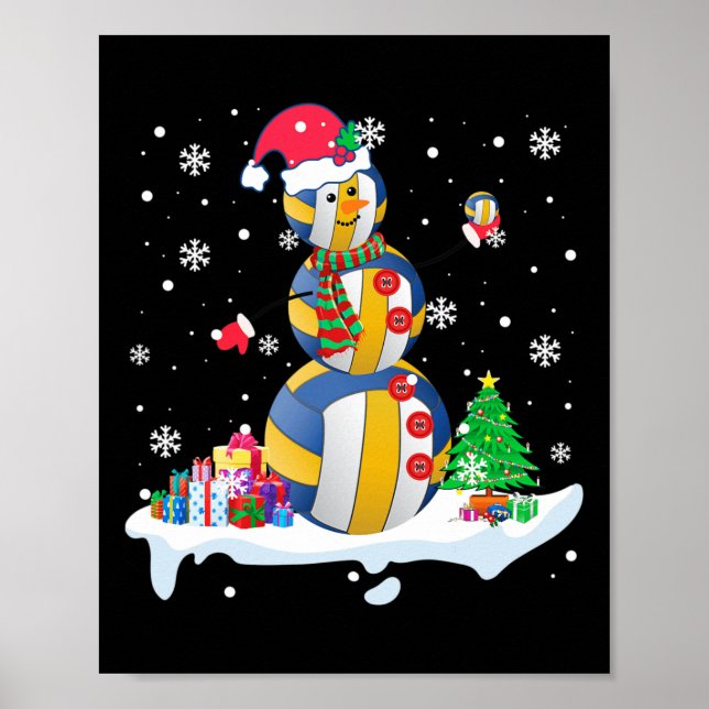 Poster Papais noeis de Neve Jogadores de Golfe e Voleibol (Frente)