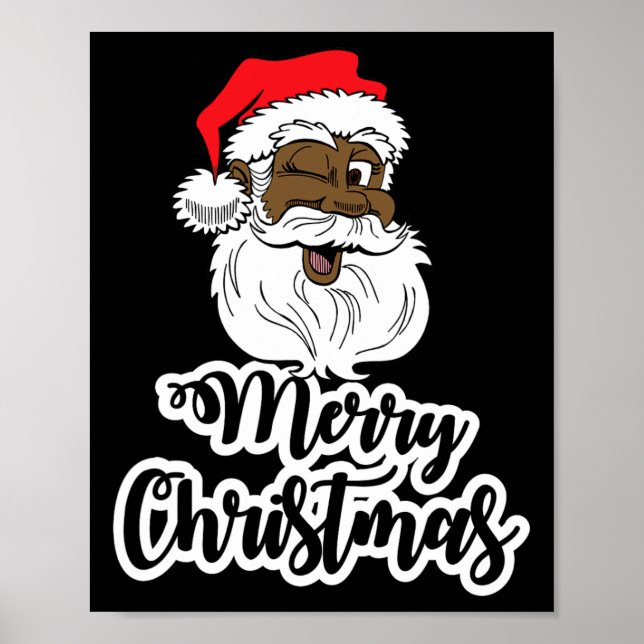 Poster Papais noeis de piscar preto feliz natal africano (Frente)