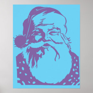 Poster Papais noeis de pop art molho azul claro