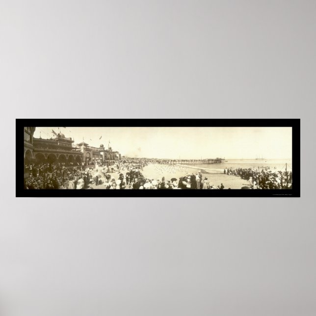 Poster Papais noeis de praia Cruz, CA Foto 1908 (Frente)