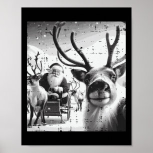 Poster Papais noeis De Reindeer De Natal Selfie Engraçado