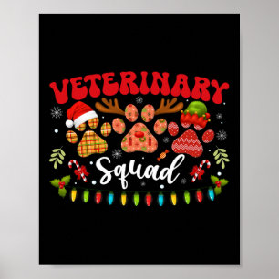 Poster Papais noeis De Renas De Gato De Cão Veterinário E