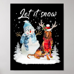 Poster Papais noeis de Snowman Natal Cachorro Xmas Pajama