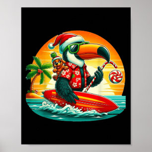 Poster Papais noeis De Surfe Turiano E Cachorro Engraçado