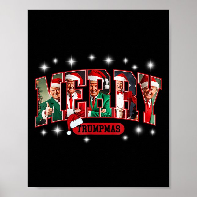 Poster Papais noeis de Trumpmas de feliz espetam pijamas  (Frente)