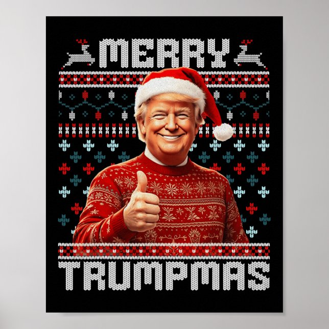 Poster Papais noeis de Trumpmas de feliz Tremem Pijamas d (Frente)