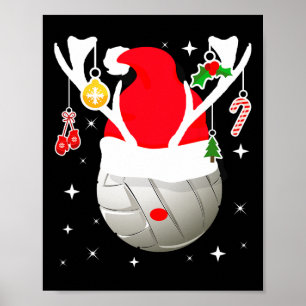 Poster Papais noeis De Voleibol Reindet Natal Pajama Xmas