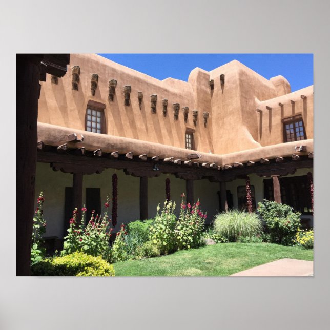 Poster Papais noeis Do Hotel Adobe Vigas La Fonda Fe NM (Frente)