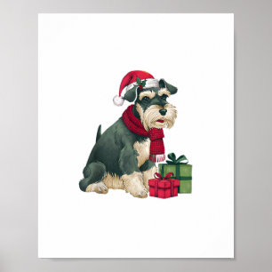 Poster Papais noeis do Partido Xmas Giant Schnauzer Dog C