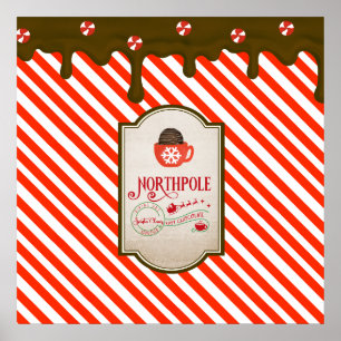 Poster Papais noeis do Polo Norte Compram Felizes Festas