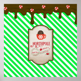 Poster Papais noeis do Polo Norte Compram Felizes Festas 