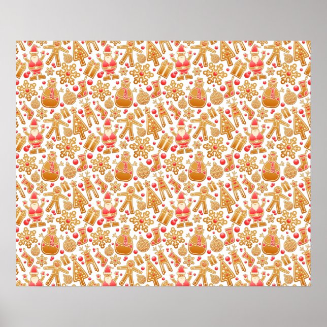 Poster Papais noeis e Biscoitos de Natal com Gingerpão de (Frente)