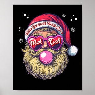 Poster Papais noeis Engraçados Bolha Rosa De Natal Goma F