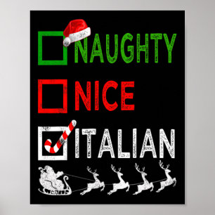 Poster Papais noeis Engraçados de Pijama de Natal Italian
