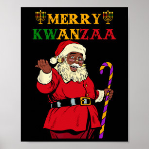 Poster Papais noeis engraçados Feliz Kwanzaa Feriado Afro