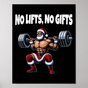 Poster Papais noeis Engraçados Gym Levantando Papais noei