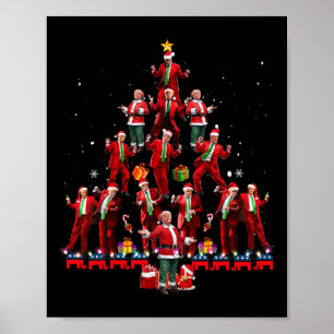Poster Papais noeis Engraçados Trump Dance Tree Natal Paj